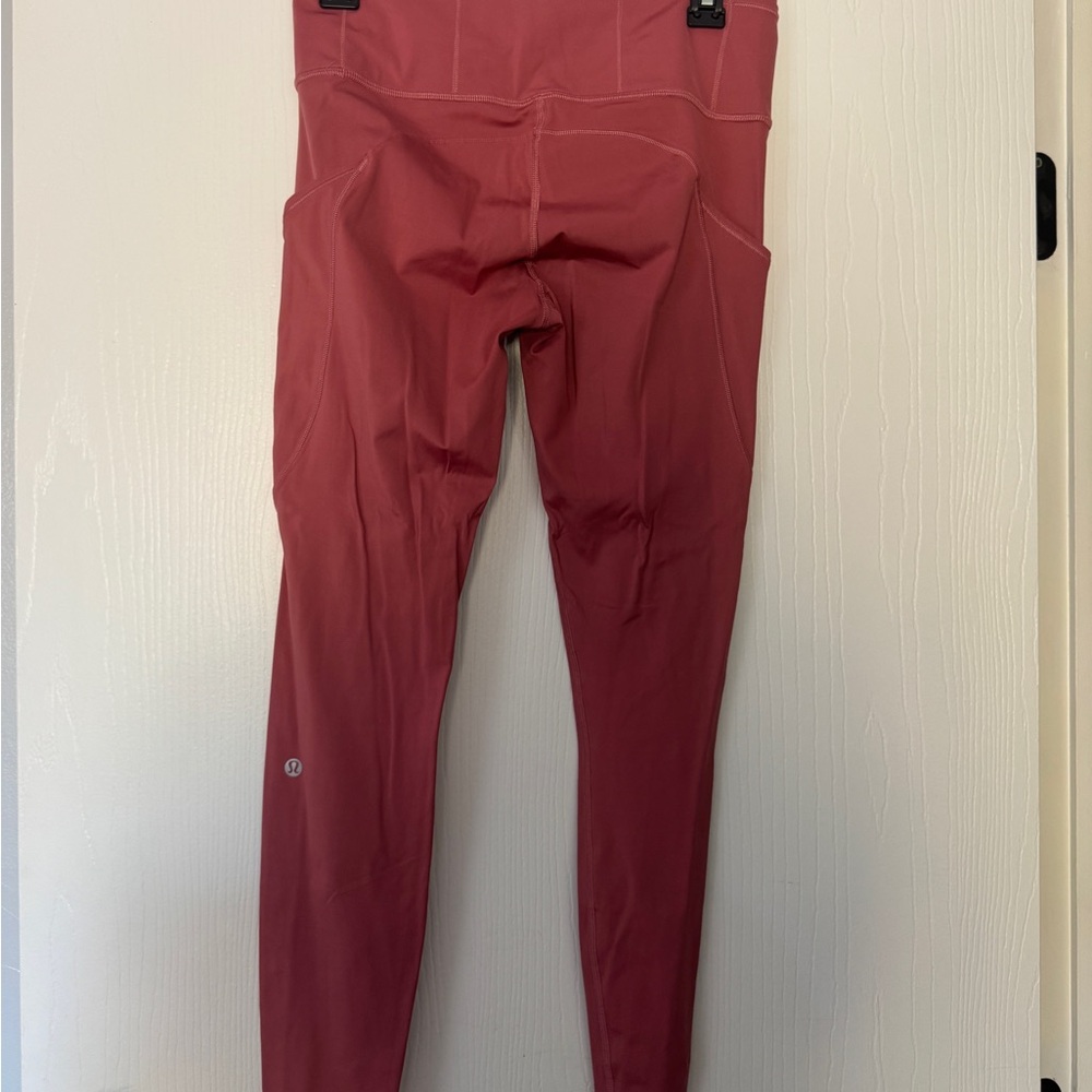 Lululemon Wunder Train HR Tight 28” Pockets Size 8 Brier Rose